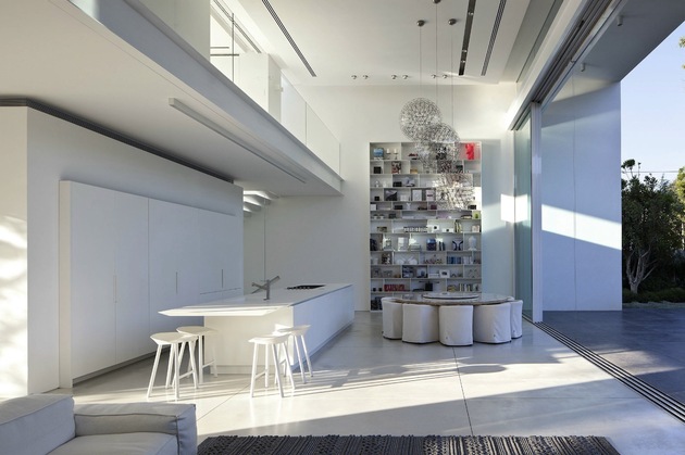 白色現代簡約別墅設計-客廳