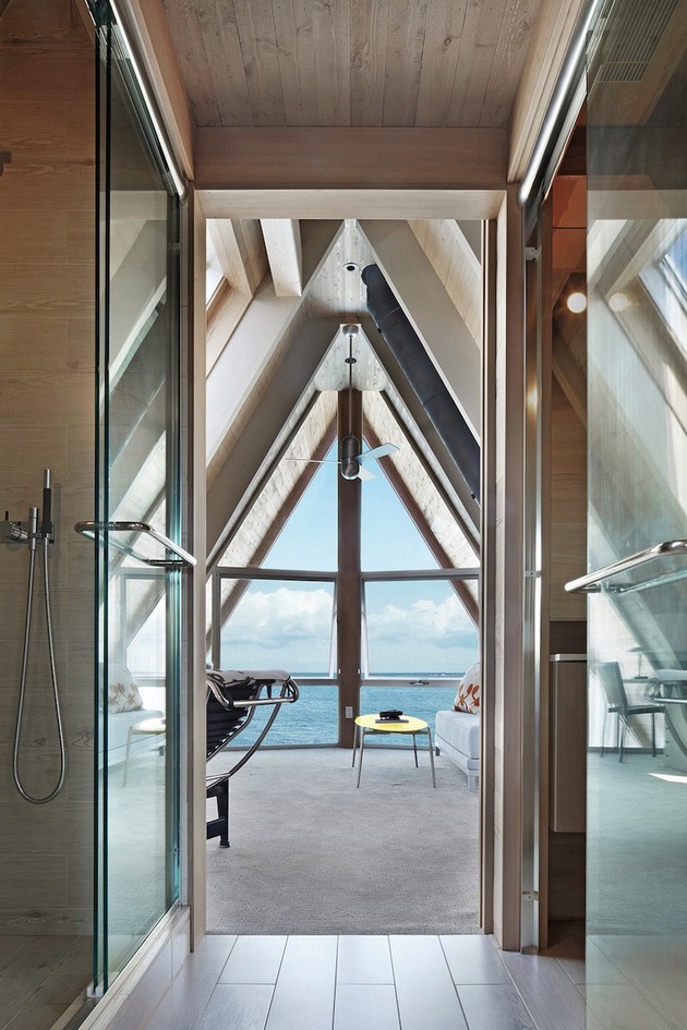 海濱三角型別墅-頂層的臥室