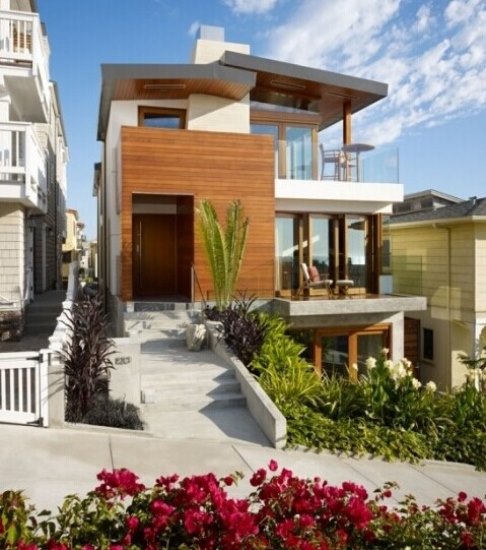 花園式別墅設計 海邊實木質海景房
