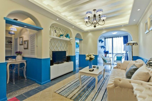 蔚藍色的浪漫情懷 12圖地中海風格客廳