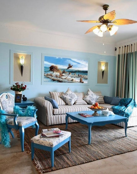 蔚藍色的浪漫情懷 12圖地中海風格客廳