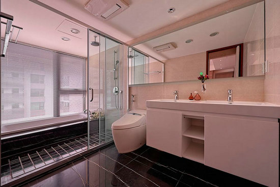現代簡約風格裝修，屏風設計，現代簡約案例，衛浴設計
