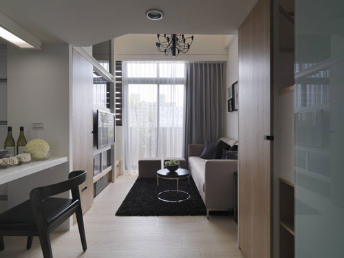 小戶型裝修，小戶型案例，現代簡約風格裝修，現代簡約風格案例，兩居室裝修，客廳設計