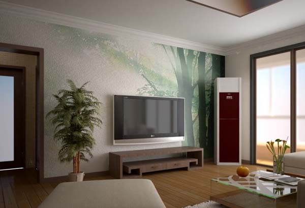 5款客廳電視背景牆,體現手繪的藝術美